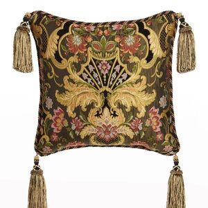 Austin Horne Guston floral pillow with tassel trim